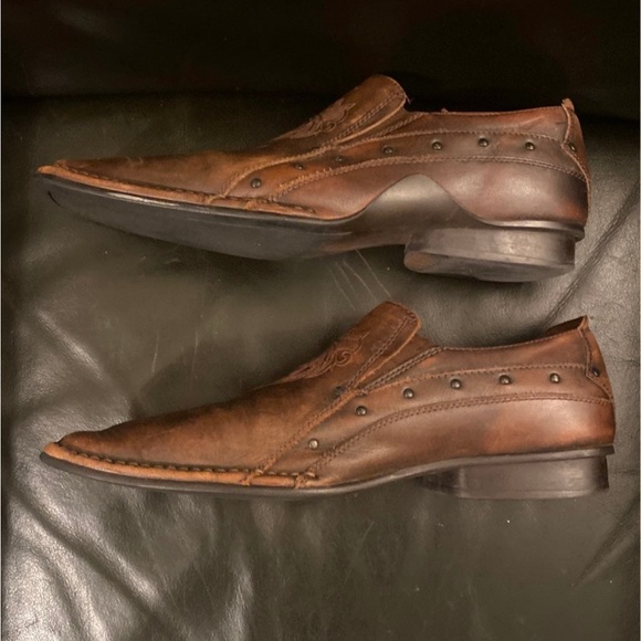 Lounge U Rock Men’s Brown Slip On  sz 9 - Picture 4 of 9